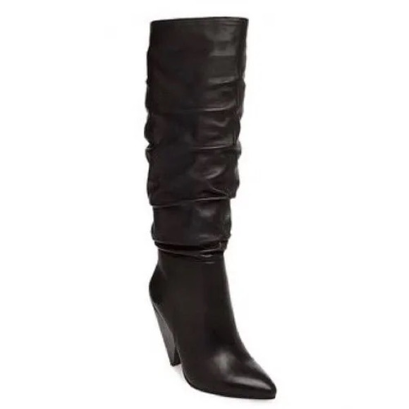 Steve Madden Vivacious Black Leather Slouchy Boots size 7.5 - Picture 2 of 2